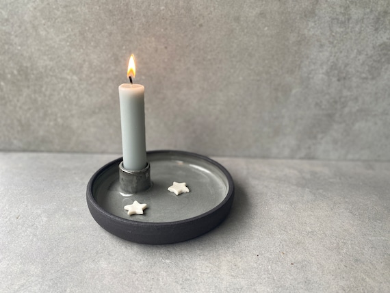 Kerzenständer Keramik. 14 cm. Kerzenleuchter, Kerzenhalter Schale
