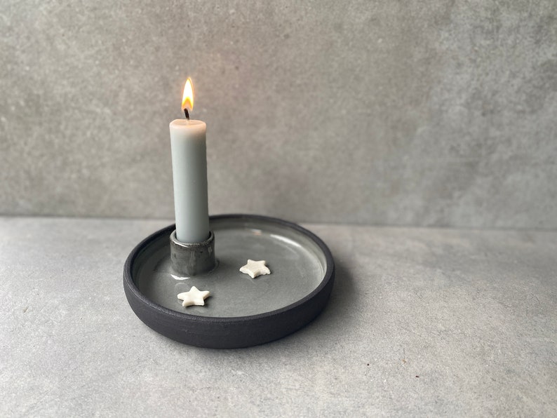 Ceramic candle holder. 15.5 cm. Candlestick, candle holder bowl image 1