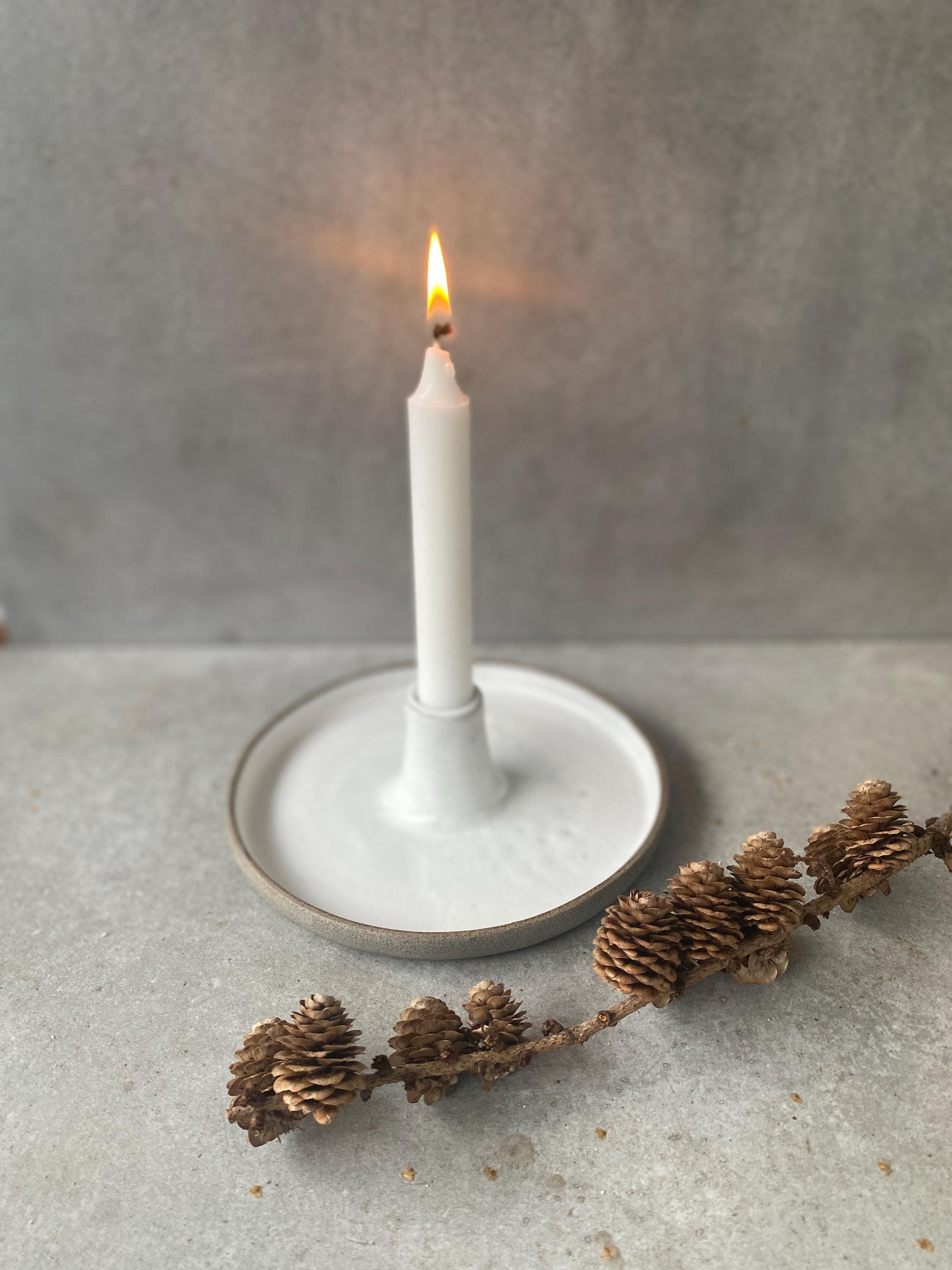 Kerzenständer keramik weiß