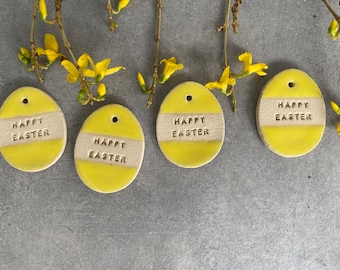 Pendant Easter eggs (set of 4). Happy Easter. Shrub pendant, height approx. 5.5 cm