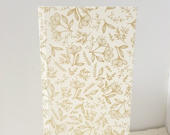 Gold foil stylised flower and leaves journal