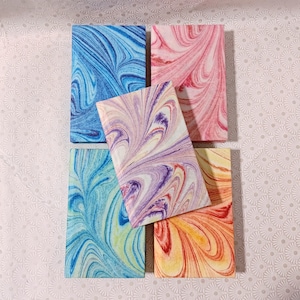 5 small suminagshi marbled journals, journal set, marbled notebook, sketchbook, marbled paper, set of 5 journals, marbled gifts