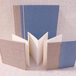 Mid blue 100% cotton journal, featuring 300gsm hot pressed watercolour paper & St Armand matching feature pages + mini notebook