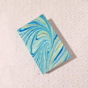 Green suminagshi marbled journal, marbled notebook, sketchbook, marbled paper, marbled gift, green journal