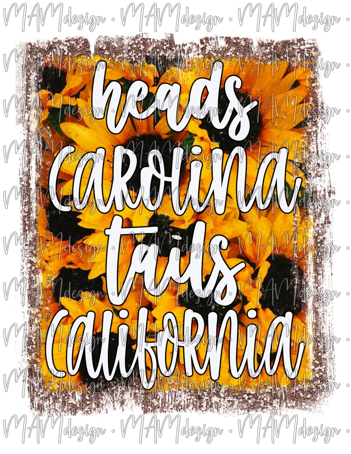 Heads Carolina tails California png sublimation design Etsy
