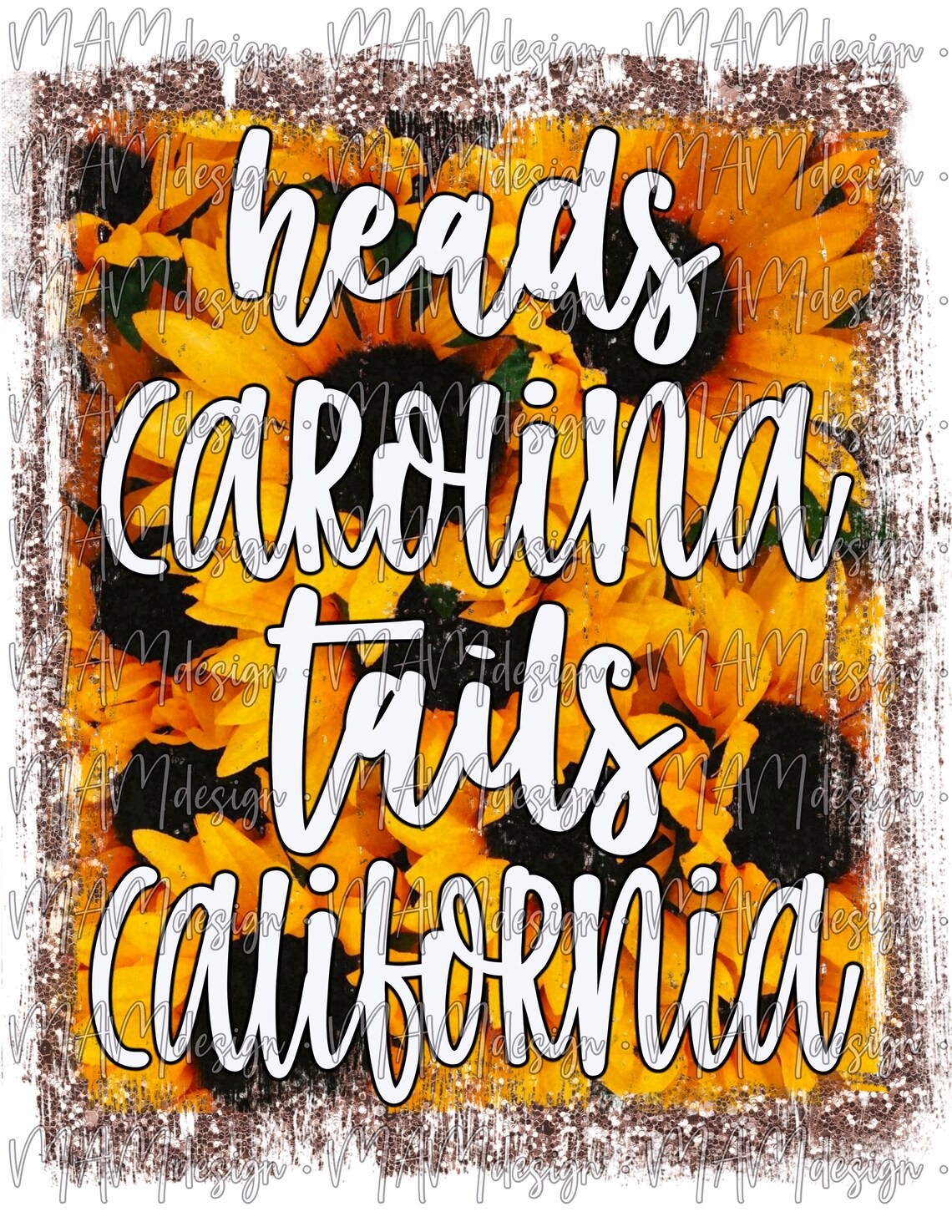 Heads Carolina tails California png sublimation design Etsy