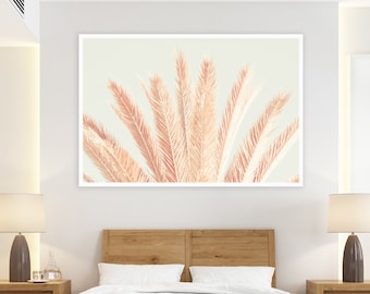 Blush pink palm wall art, California palm tree print, Beach wall decor, Pastel print download, Boho interior poster, Coastal tropical print