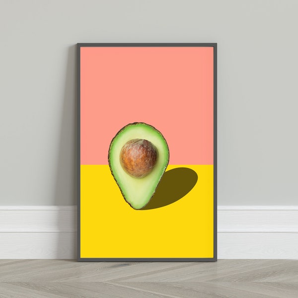 Avocado pop art poster, Avocado art print, Vegetables wall art, Contemporary art, Modern pop art wall decor, Retro avo print, Gift for vegan