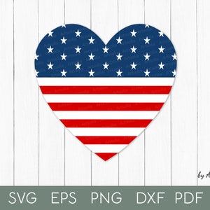 Stars and stripes heart svg-American flag heart svg adults kids shirt design-Patriotic porch sign-Files for cricut silhouette-Commercial use