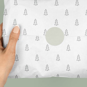 Christmas tissue paper design-Holiday tissue paper with doodle Xmas tree Scandinavian pattern for small business packaging-Commercial use image 3