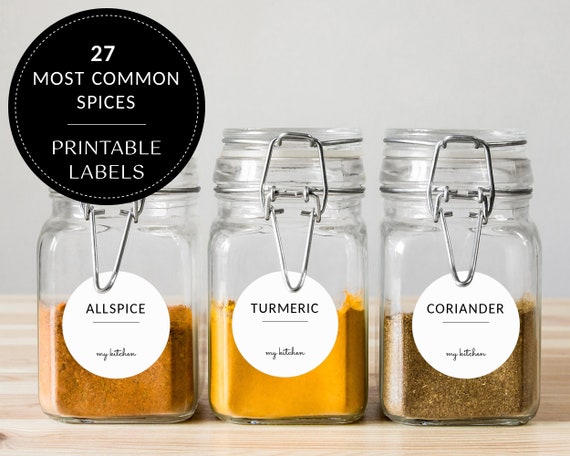 Editable Avery Spice Jar Labels Modern Minimalist Printable Spice