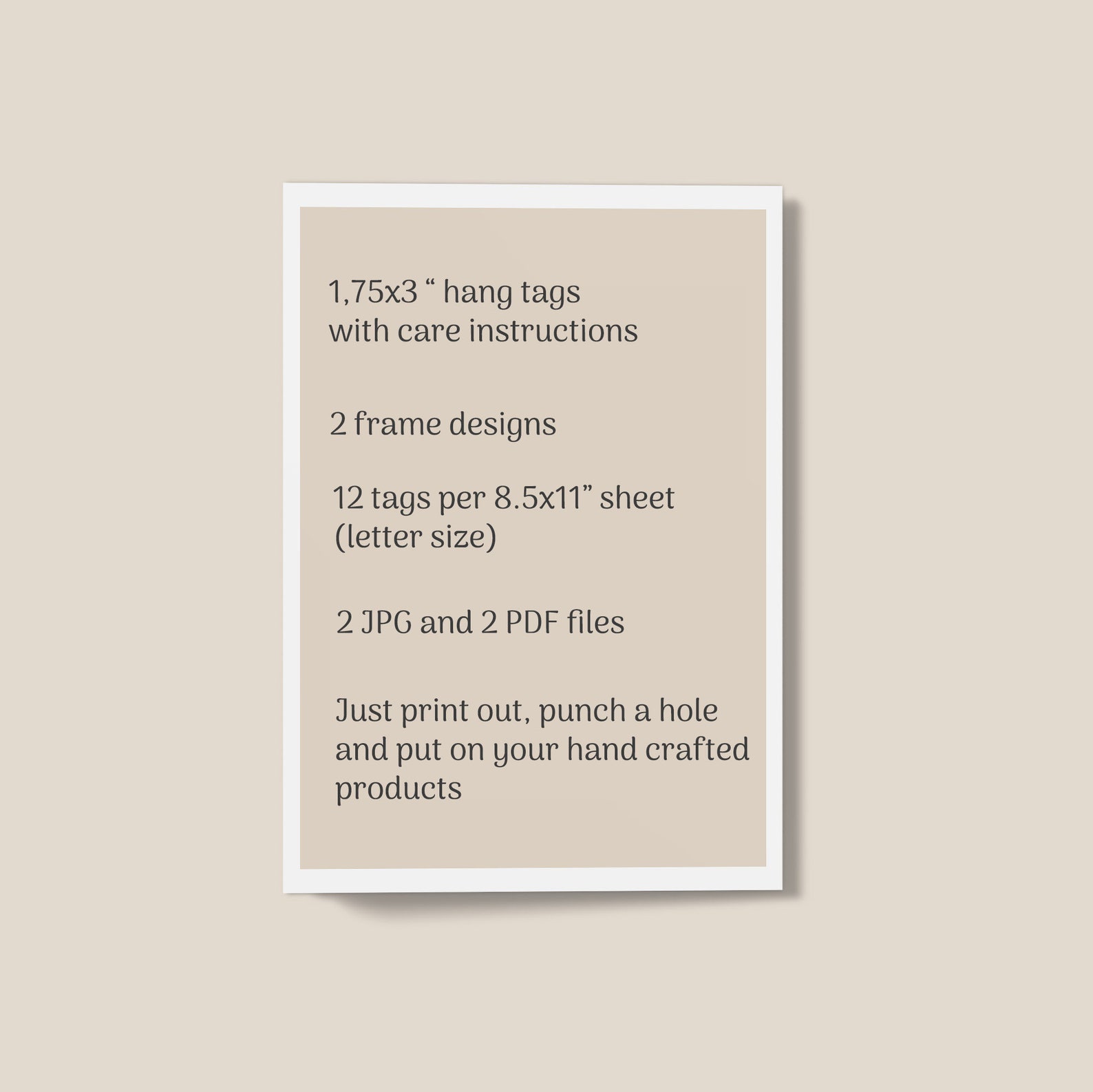 Care Instructions Tags for Hand Crafted Knit Crochet Items-washing ...