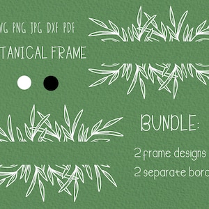 Organic leaf frame svg bundle-Organic border svg-Floral botanical divider-Small business soap packaging-Crafts branding logo-Commercial use