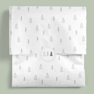 Set di adesivi di design in carta velina di Natale-Carta velina natalizia con albero di Natale Modello boschivo scandinavo per piccole imprese