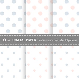 Papel digital de bolinhas aquarela - padrão de bolinhas sem costura - papel de embrulho de tecido imprimível em pastel para decoração de estatísticas de nascimento, chá de bebê