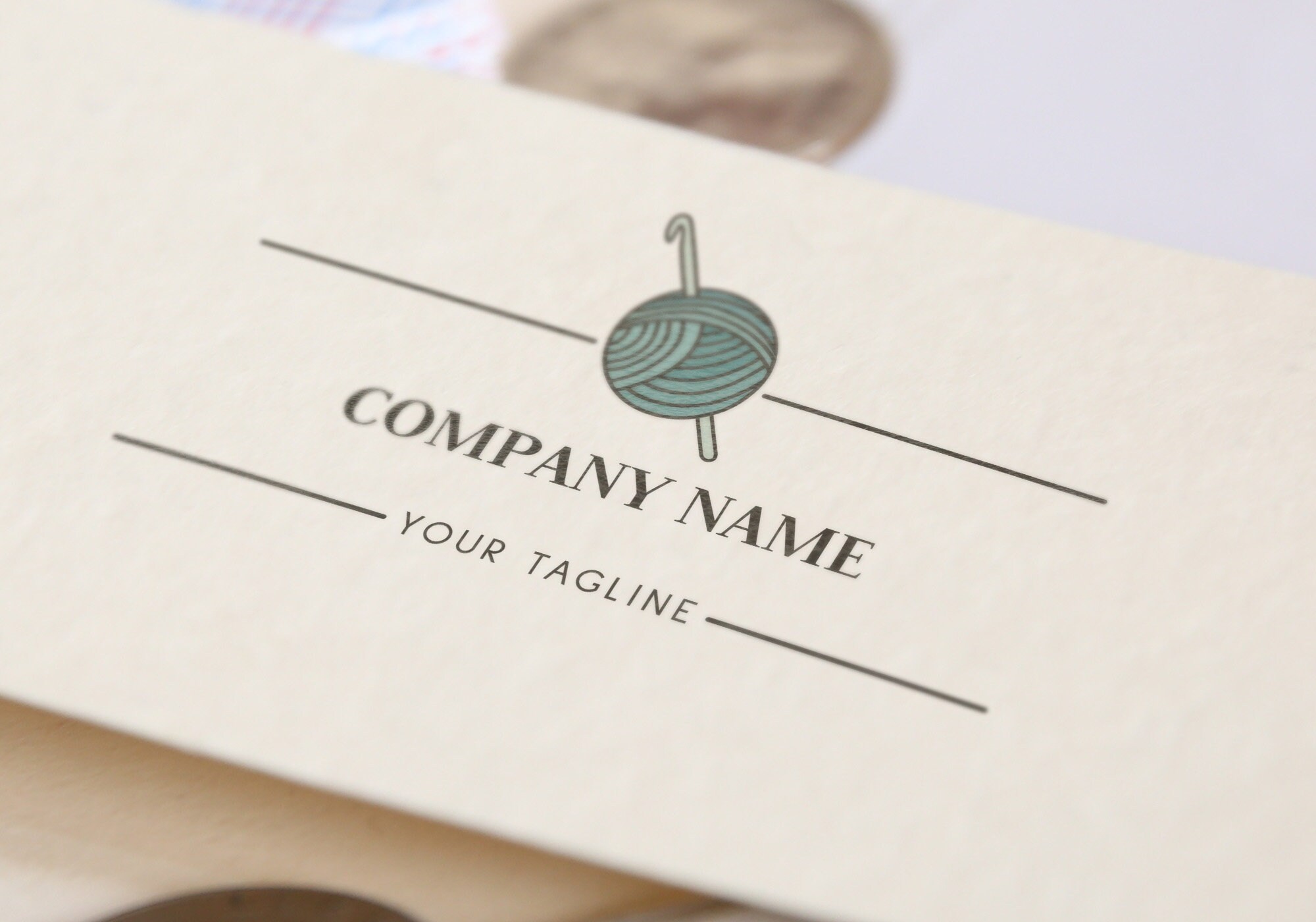 Customizable Premade Crochet Logo With Yarn Skein for Small Business ...