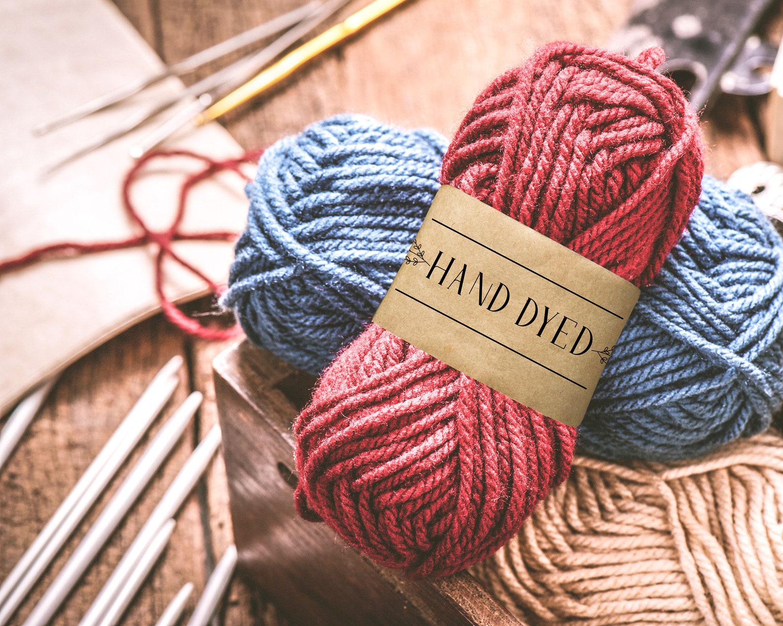 Yarn skein labels printable for hand dyed yarn-DIY label | Etsy