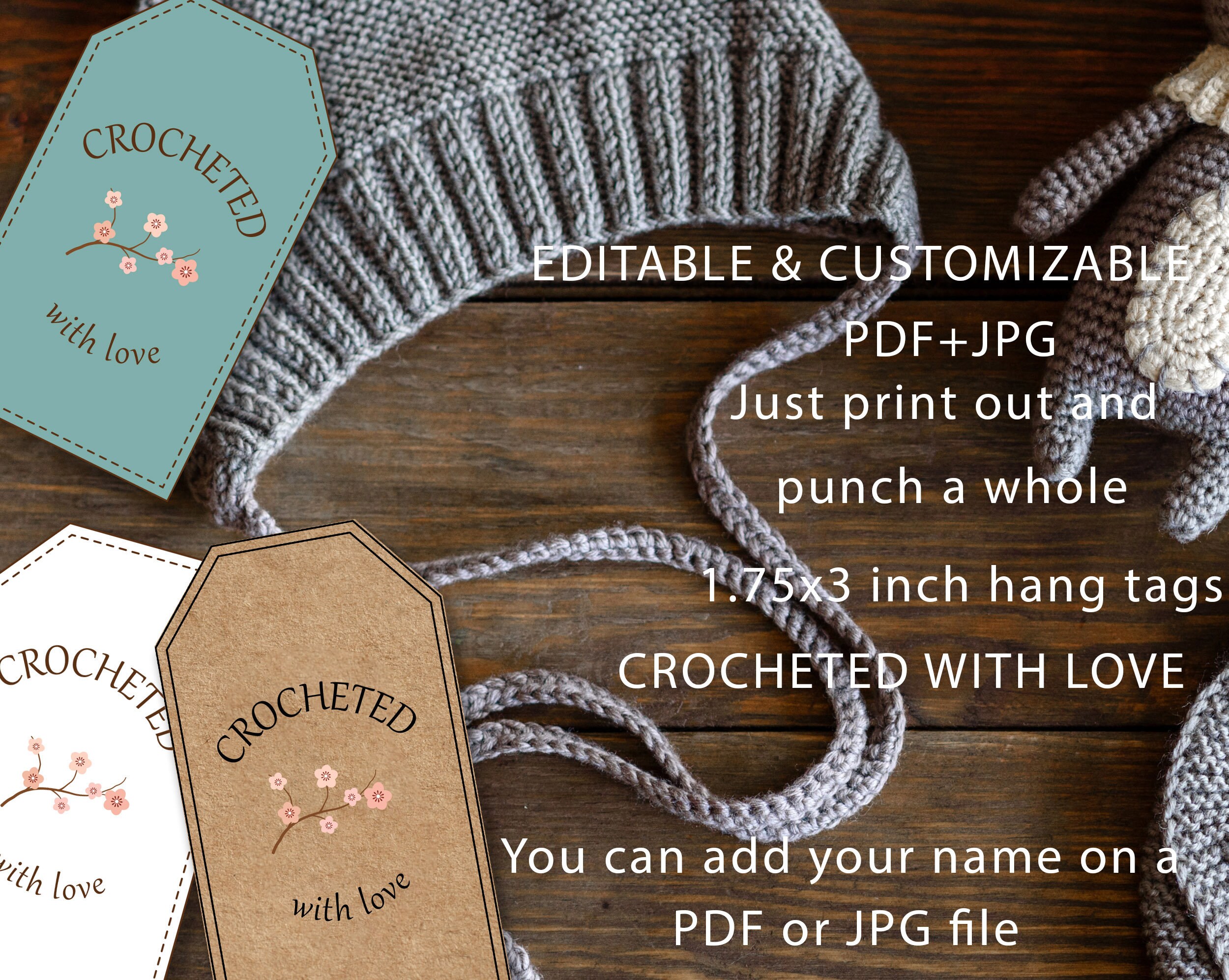 FREE “Handmade With Love” Printable Gift Tags - Start Crochet