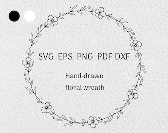 Wildflower Blumenkranz Svg-Botanical vergessen Sie mich nicht Clipart-Baby Body Runde Rand, Geburt Ankündigung-Logo handgemachte Tag-kommerzielle Nutzung