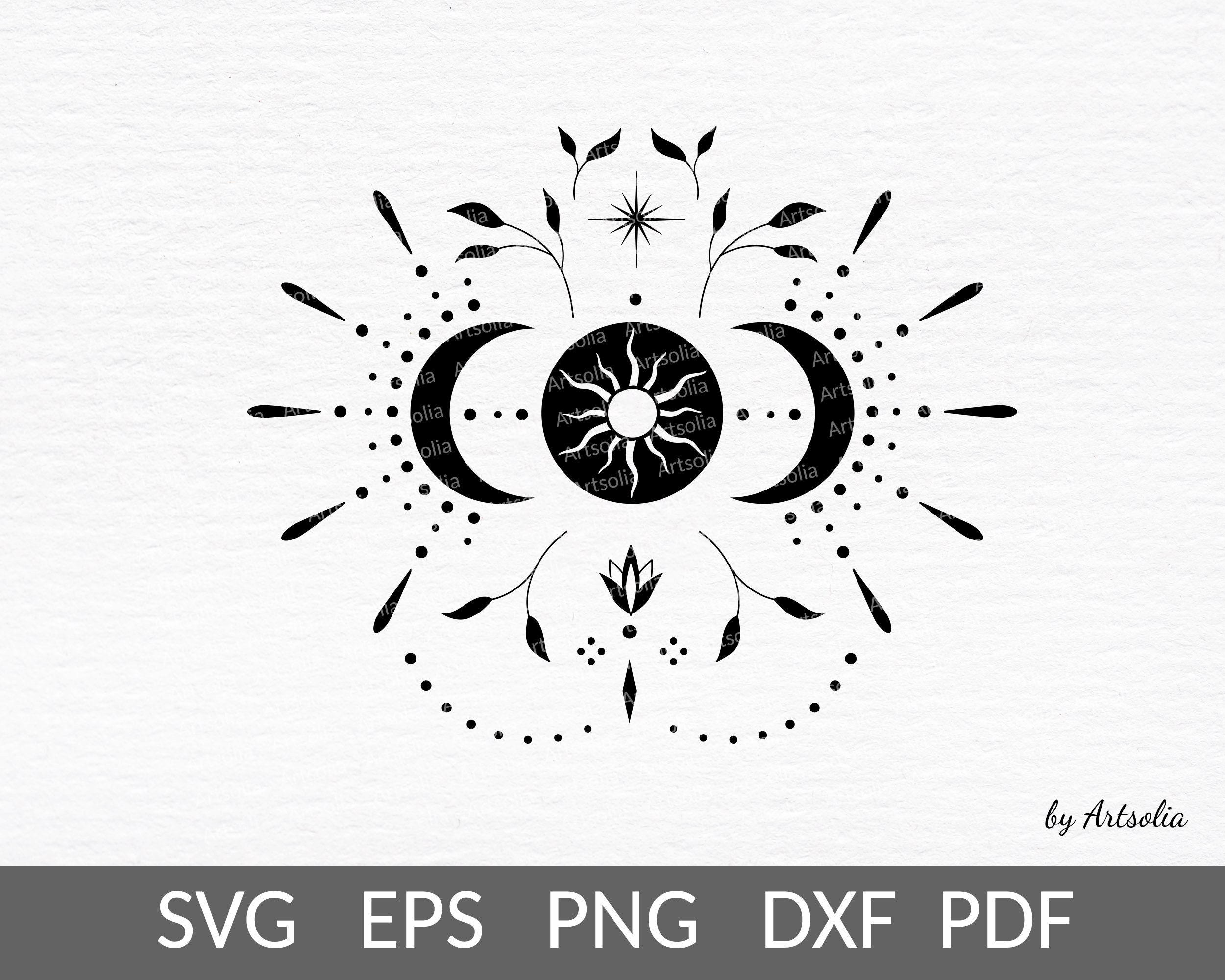 Mondphasen Svg-Sonne Mond Svg Cricut Dateien-mystische Magie - Etsy.de