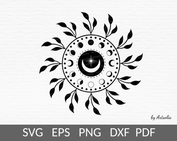 Moon svg-Tarot svg for cards-Lunar witch svg aesthetic-Astrology tattoo-Cricut yoga svg for women shirt-Mystic crescent moon-Commercial use