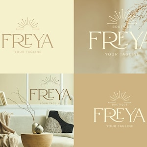 Custom typography logo design-Boho logo for interior design home decor business-Modern fashion beauty logo-Elegant chic luxury branding logo