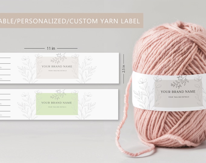 Prinatable Yarn Label PRINTABLE Yarn Wrap Label Templates - Downloadable PDF. DIY Labels for ...