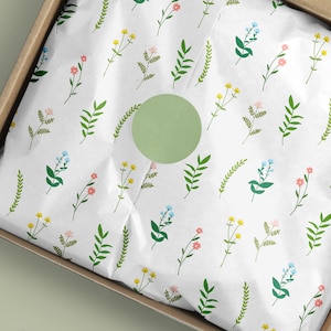 Tissue paper design-Product wrapping paper-Printable packaging paper for small business-Digital floral paper download-Branding stationery