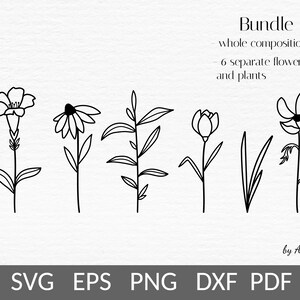 Wildflower svg-Flower child svg-Floral doodle bundle-Small business eco friendly packaging clipart-Baby girl onesie toddler-Commercial use