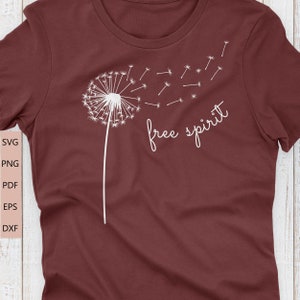 Paardebloem svg-Vrije geest svg-Wildflower svg png bundel-Kinderkamer wandsticker sjabloon-Vrouwen T-shirt ontwerp-Koffie mok svg-Commercieel gebruik