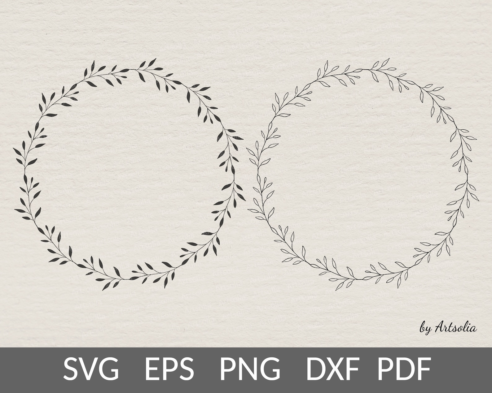 Floral wreath svg bundle-Laurel wreath svg files for | Etsy