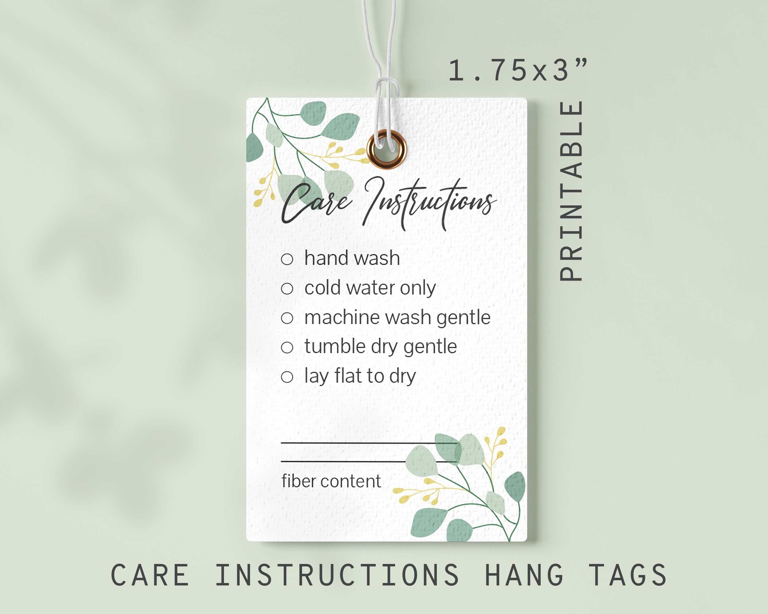 Hand Crochet Care Tags DOWNLOAD Crochet Care Instructions 