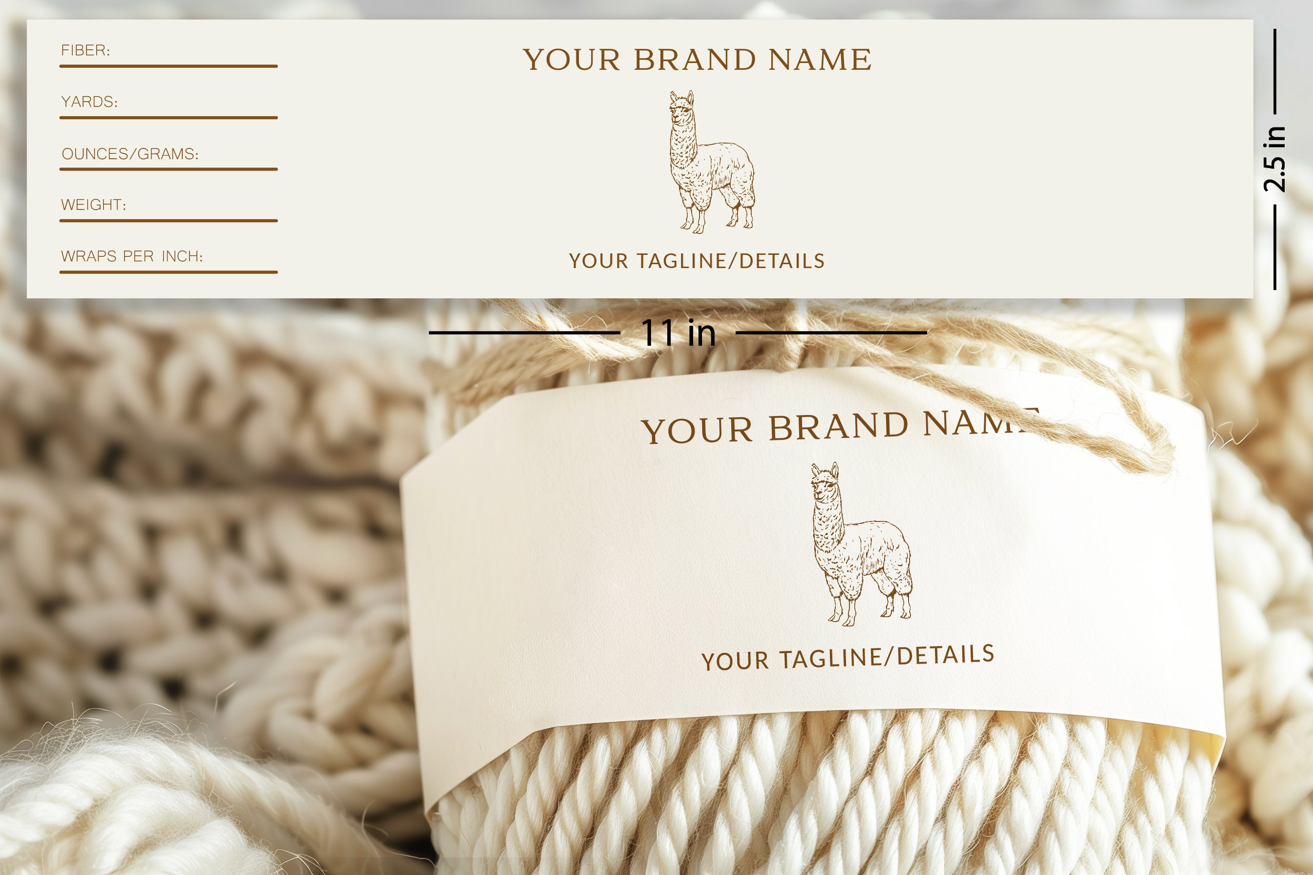 Alpaca Wool Editable Label-custom Alpaca Wool Wrap Around Label-hand ...