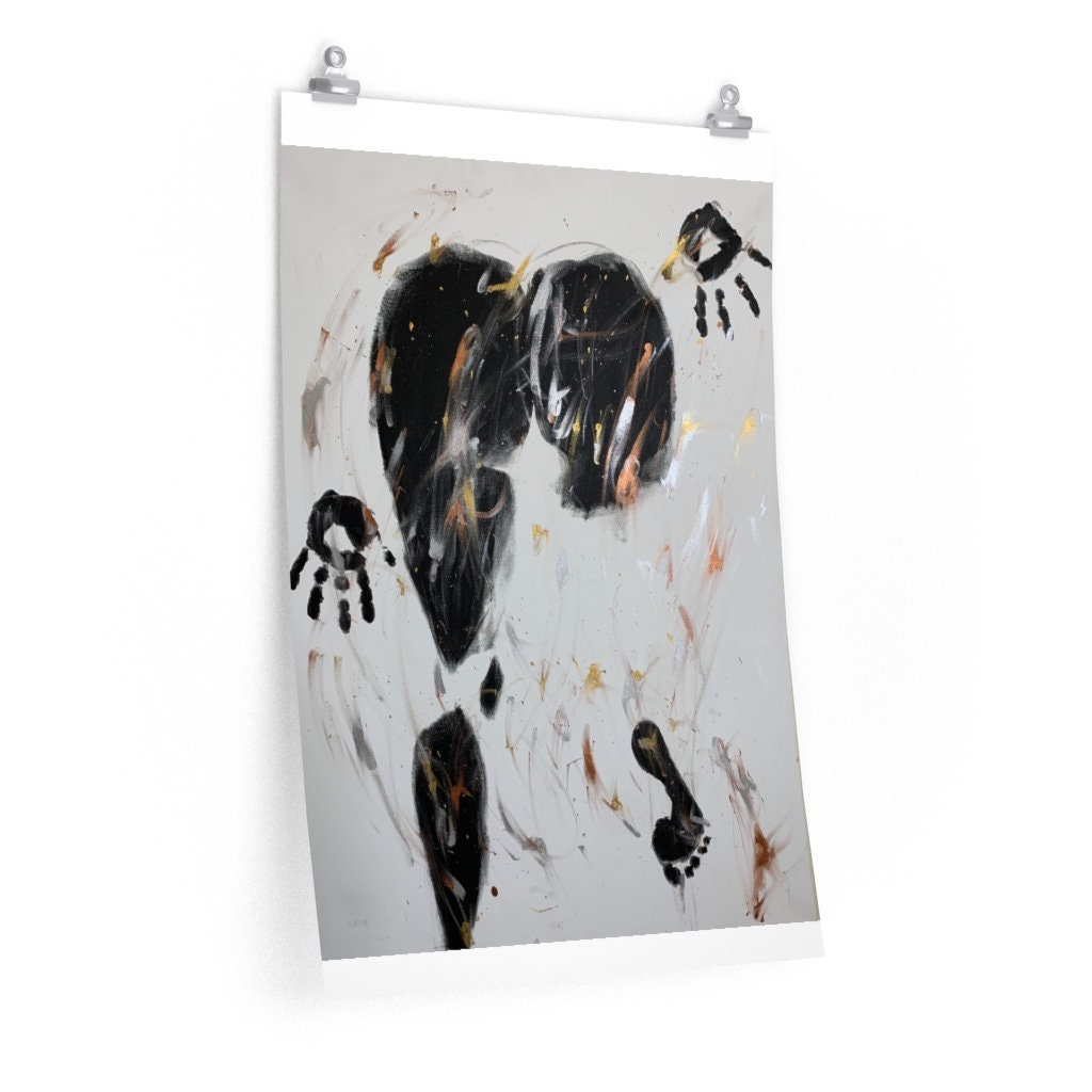 Black Body Painting Premium Matte Vertical Poster Etsy