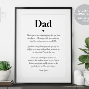 Impresión de poema &quot;Papá Sentimental&quot;: Un regalo conmovedor (Descarga digital)
