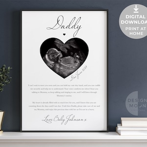 Daddy to be cadeau | Digitaal gedicht en scanfoto | Zwangerschapscadeau | Eerste Vaderdag | Cadeau van Bump | Gepersonaliseerde zwangerschapsaankondiging