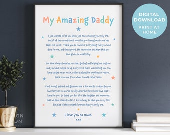 Poema para papá de un hijo/a / Poema para papá / Regalo sentimental para el Día del Padre / Regalo para papá / Regalo imprimible / Regalo para papá / Regalo de hija/hijo/a