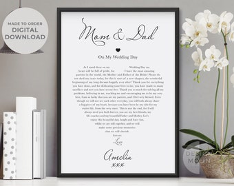 Mom and Dad of the Bride Gift, Mum and dad | Parents of the Bride Gift from Daughter | Wedding Gift | Mother and Father Wedding Day Present