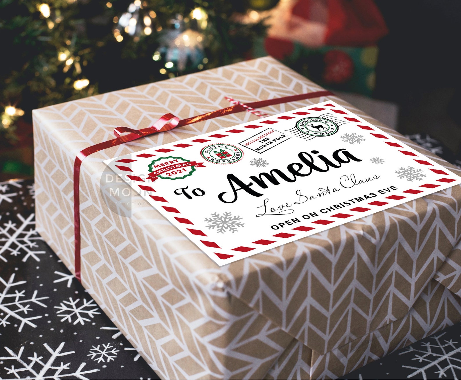 Downloadable Christmas Eve Box Label Personalised Christmas Etsy