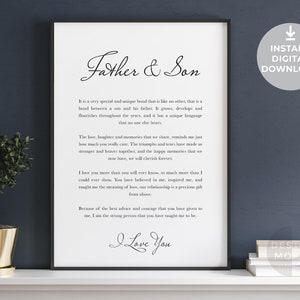Father and Son Poem Print: Heartwarming Dad Gift (digital Download ...