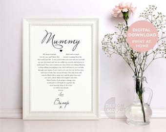 Mummy To Be Poem Print: Sentimental Gift from Bump (Digital File)