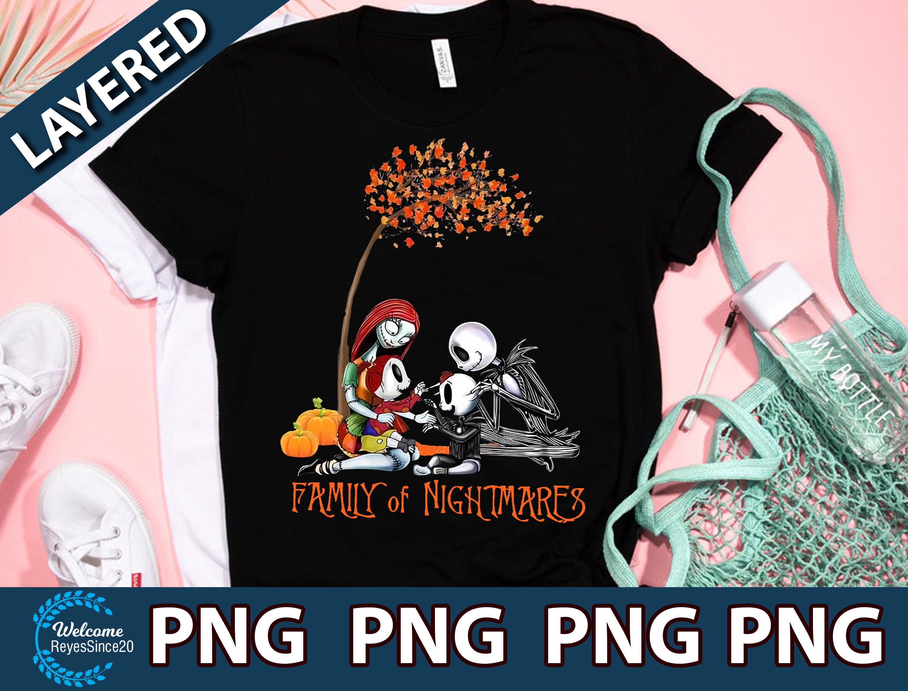 Download Family Of Nightmares Png Jack Skellington And Sally Png Etsy