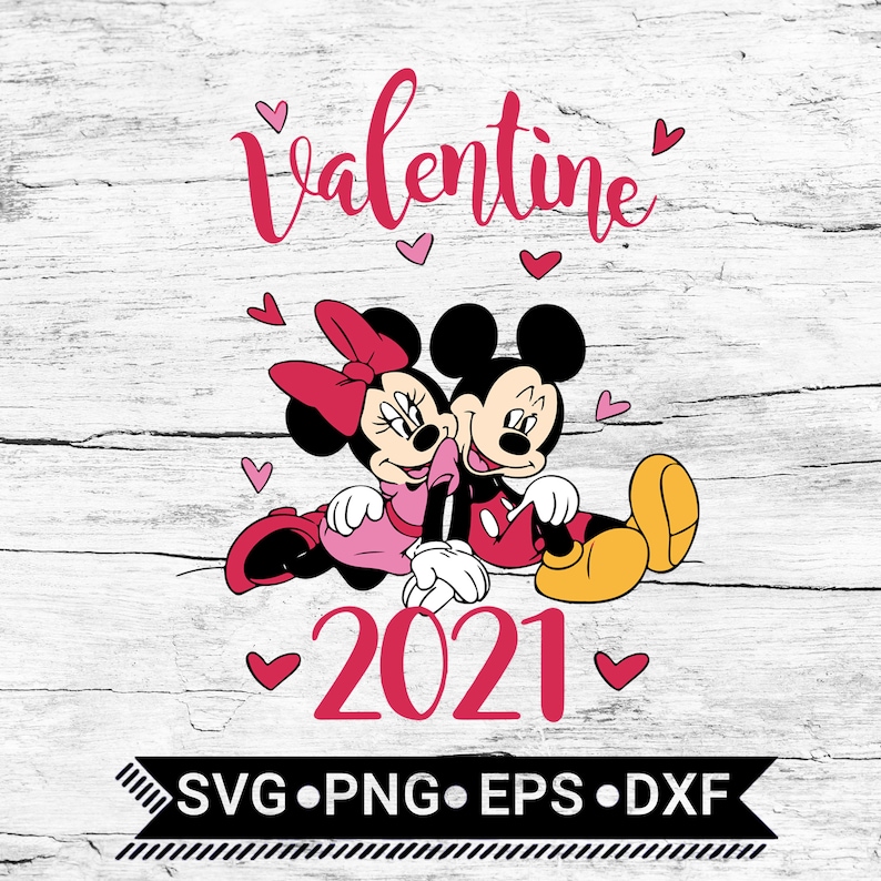 Download LOVE Mickey and Minnie Valentines Day SVG /Mickey And ...
