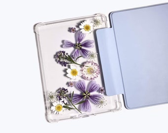 Paris daisy Malva cathayensis flower kindle case,Kindle Paperwhite 11th10th Gen 6.8'' Kindle 2022 2019 6'' Protective Case, Oasis 3 7'' 2019