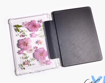 Pressed pink sakura flower kindle case, Kindle Paperwhite 11th10th Gen 6.8'' Kindle 2022 2019 6'' Protective Case, Oasis 3 7'' 2019