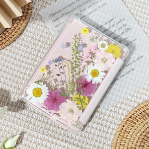 Real dried flower custom name e-book case for Kindle 2024 2022,Colorsoft,Paperwhite 12th 11th gen,Oasis 2019,Kobo Clara Color,Libra Colour