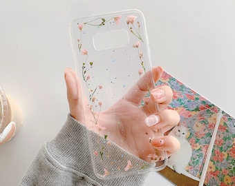 Real pink flower phone case for iPhone 17 16 15 14 13 Pro Max 16e 17e Air, Samsung S26 S25 S24 FE Ultra A36 A56, Google Pixel 10 9 Pro