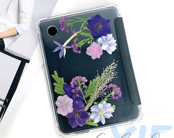 Real pressed purple flower E-Reader case for Kobo Clara Color 2024 6‘’, Kobo Clara BW (2024) 6‘’, Clara 2E, Kobo Nia 2022 6‘’,Clara HD case