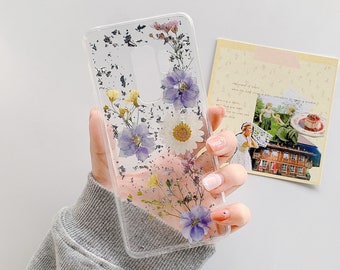 White daisy blue flower phone case for iPhone 17 16 15 Pro Max 16e 17e Air, Samsung S26 S25 S24 FE Ultra A56 Z Flip8, Google Pixel 10 9 Pro