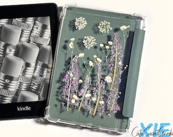 Echte gepresste Baumwolle Jujube Blume Kindle Hülle, Kindle Paperwhite 11.